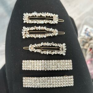 5 Crystal Rhinestone Hair Clips